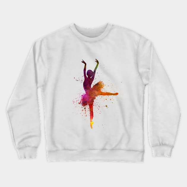 Classical ballet girl in watercolor Crewneck Sweatshirt by PaulrommerArt